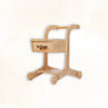 Handcrafted wooden Montessori balance board walker for kids by Balance mee, on white background.
