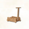 Handcrafted wooden Montessori push cart toy on a light background, Balance mee