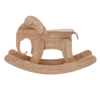 Handcrafted wooden Montessori elephant rocking toy, sustainable and artisan-made