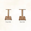 Handcrafted wooden Montessori balance board attachment, front and back view, on plain background.