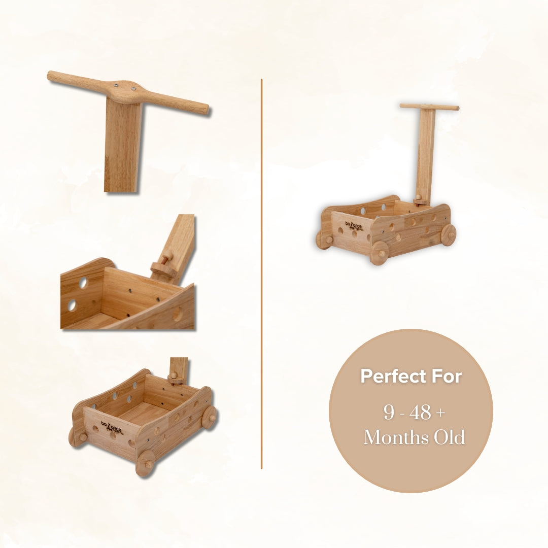 Kids Wooden Farm Trolley