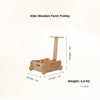 Handcrafted Montessori kids wooden farm trolley with handle, eco-friendly, 24x19x14 inches, 4.2kg.
