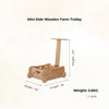 Mini kids wooden farm trolley Montessori toy, sustainable handcrafted, 20x18x10 inch, 2.6kg