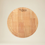 Eco-friendly wooden balance board being used for creative indoor play