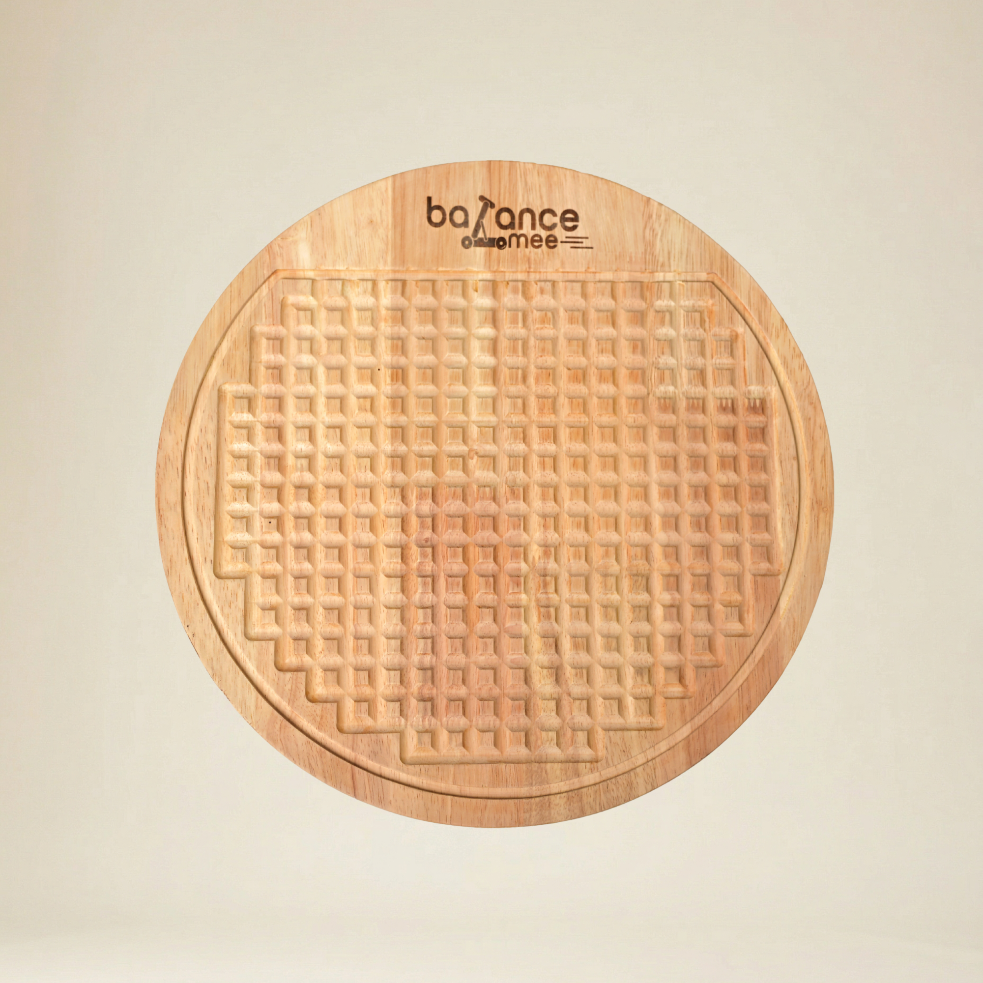 Eco-friendly wooden balance board being used for creative indoor play