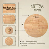 Eco-friendly wooden balance board used as a creative bridge toy
