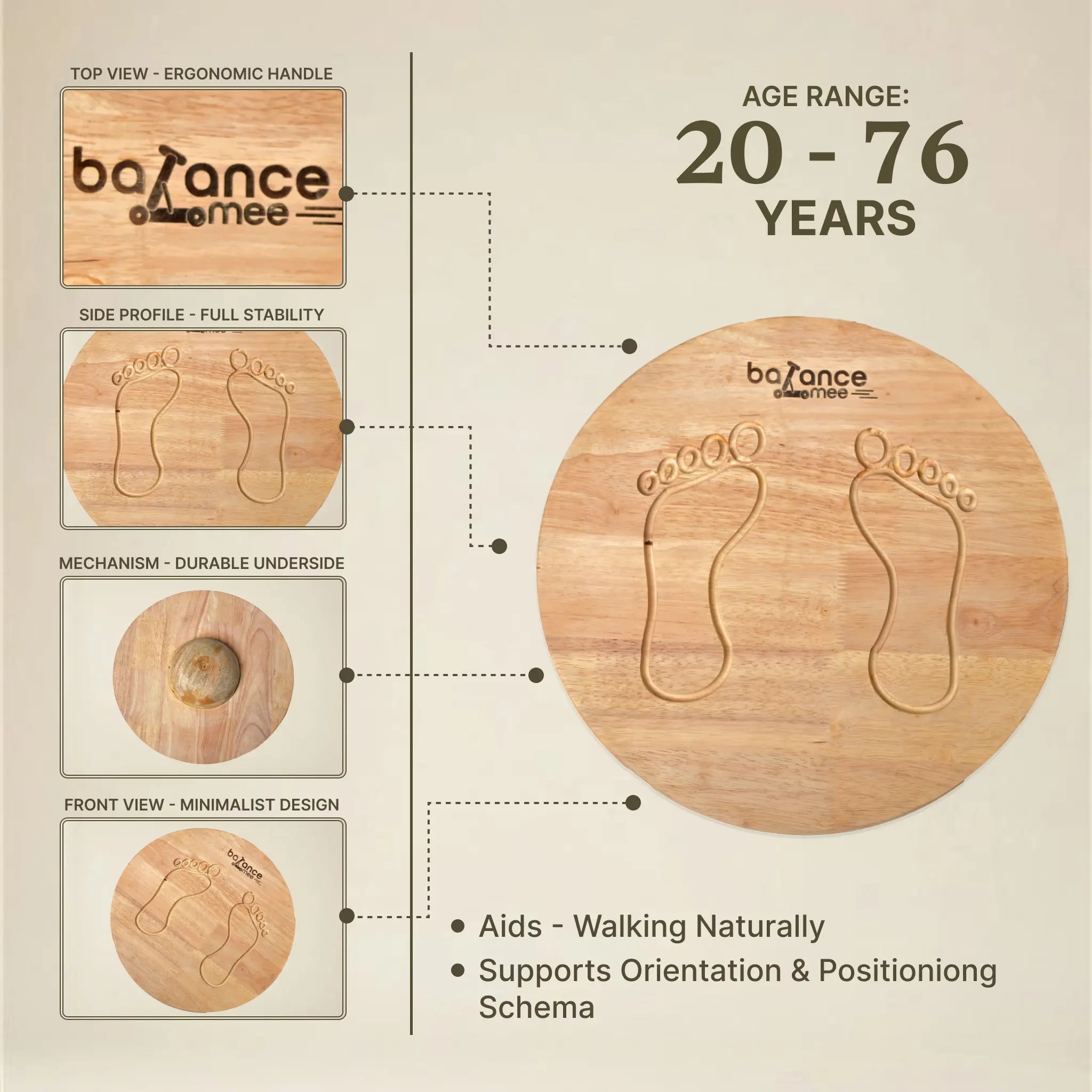 Eco-friendly wooden balance board used as a creative bridge toy