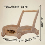 Toy Cart Walker — Organic Wood Finish Open-Ended Play Set