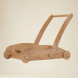 Eco-friendly wooden walker and toy storage for active indoor play