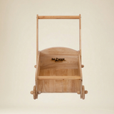 Handcrafted Kids Wooden Toy Cart & Push Walker with Storage