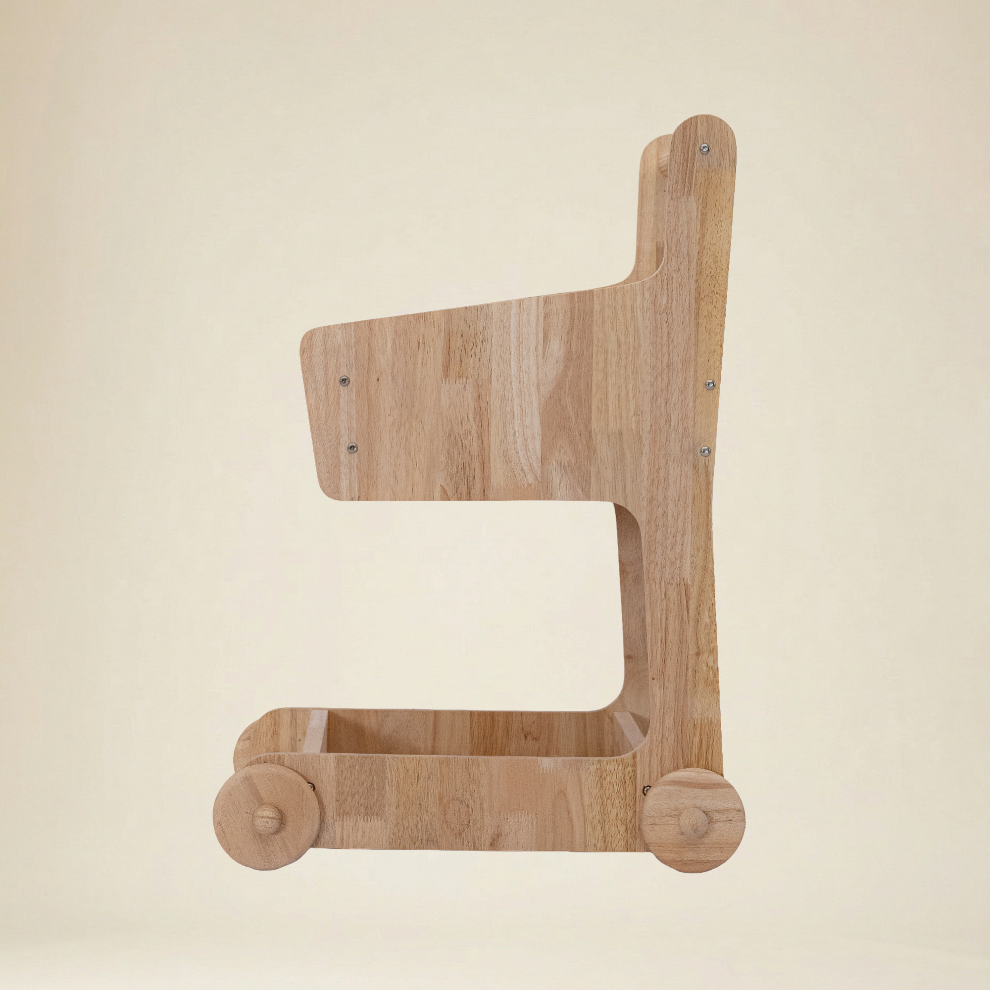  Eco-friendly wooden shopping cart filled with pretend play food