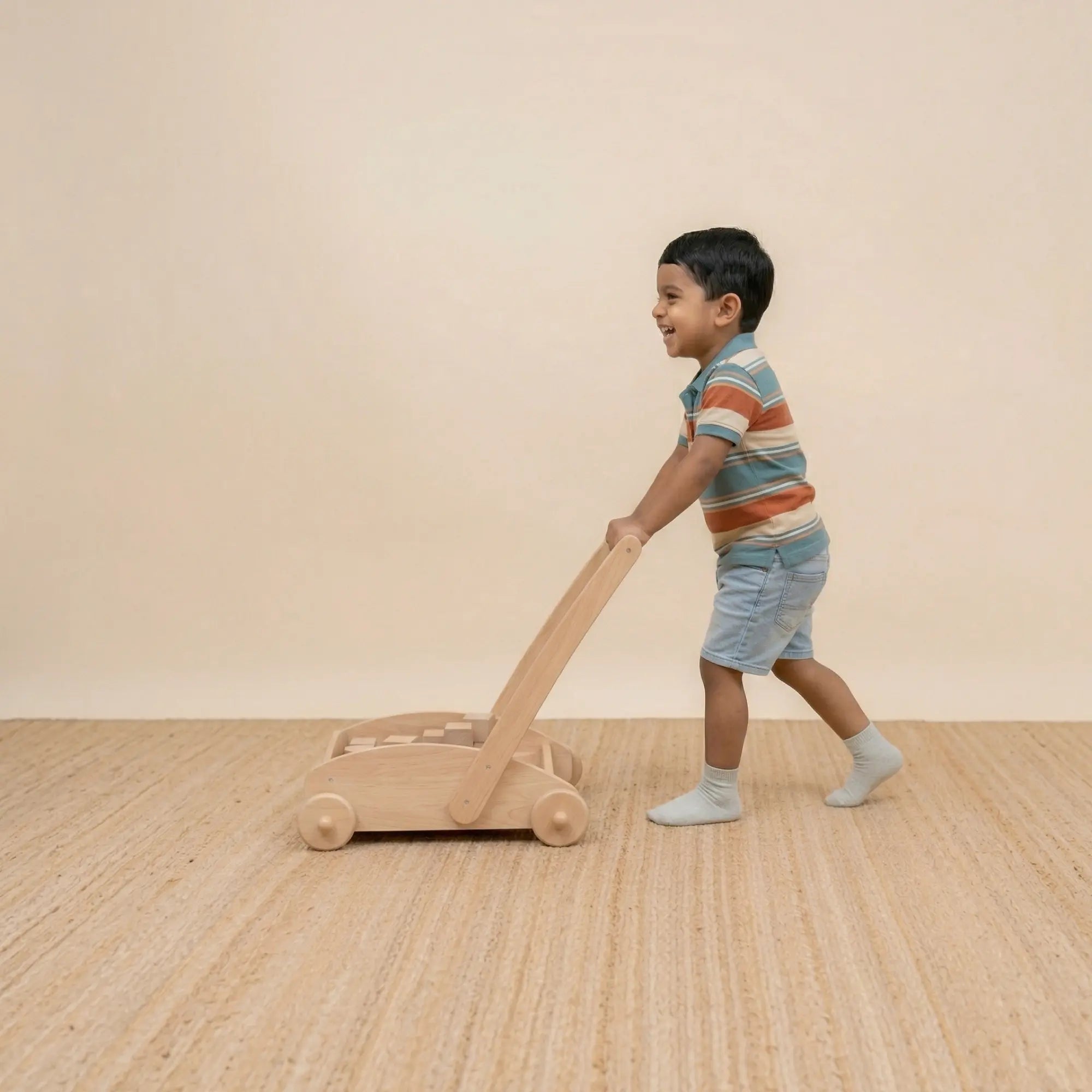 Kids Walker Trolley handcrafted wooden push walker for babies