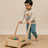 Toy Cart Walker handcrafted wooden push walker for babies