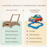 Toy Cart Walker — Organic Wood Finish Open-Ended Play Set
