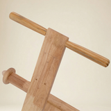 Handcrafted details of the wooden baby push walker