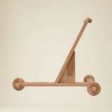 Smooth wheels on natural wood baby walker toy