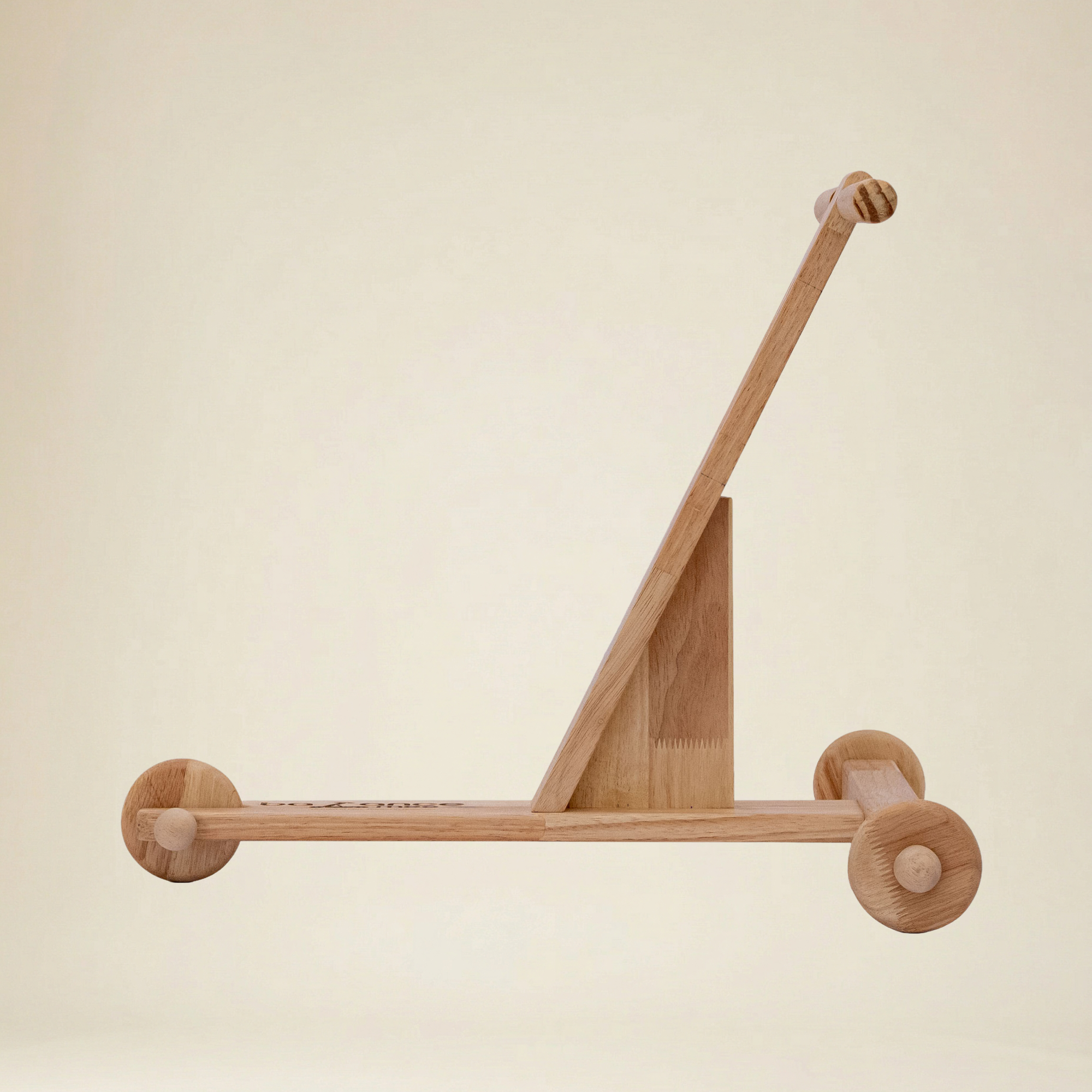 Smooth wheels on natural wood baby walker toy