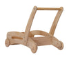 Handcrafted wooden Montessori push walker for toddlers, eco-friendly and artisan-made.